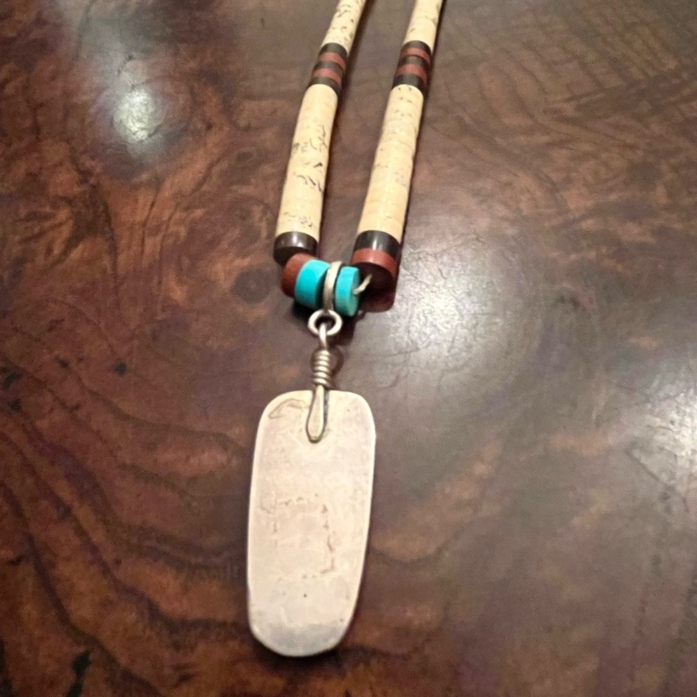 Native American Handmade Inlay Necklace - Picture 5 of 7